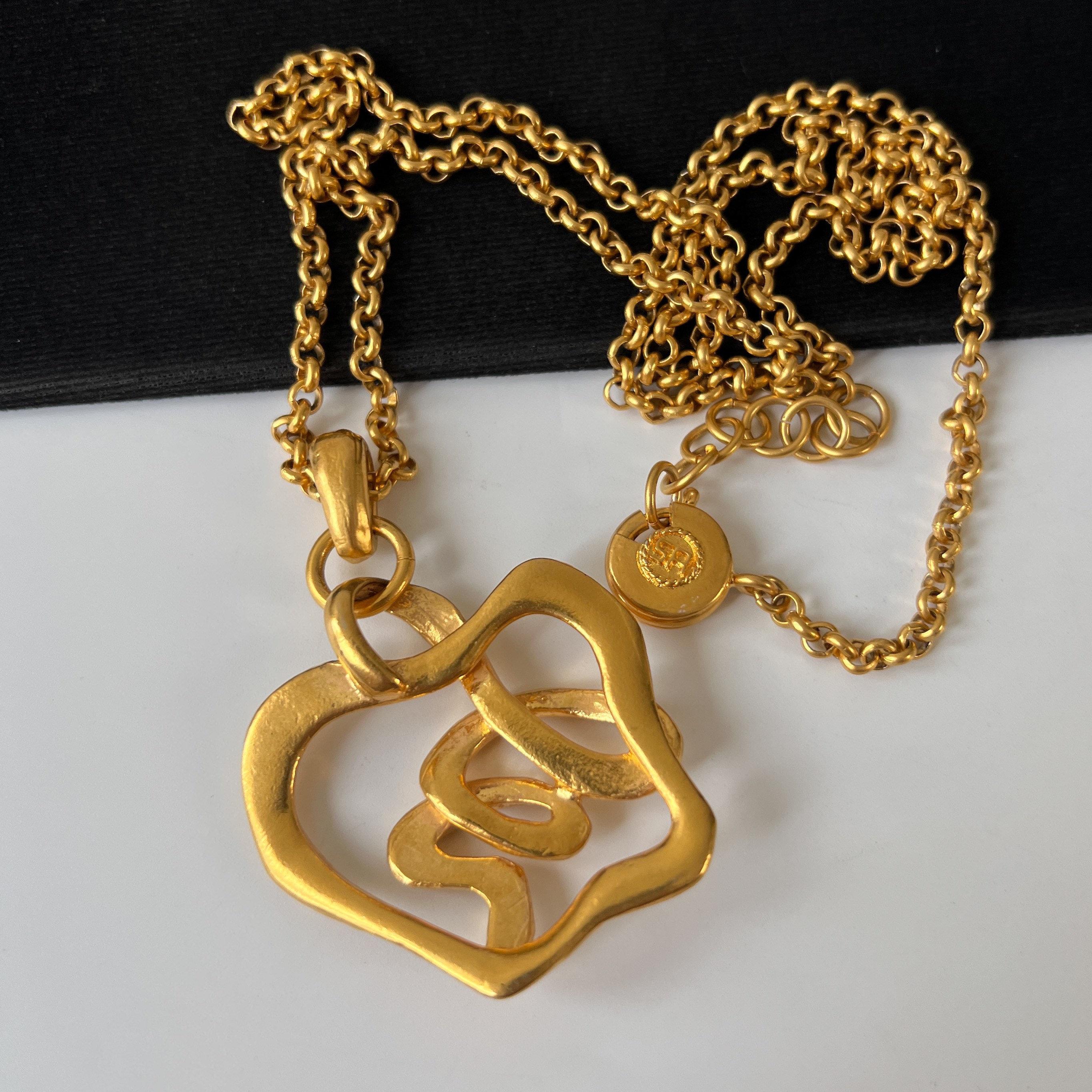 SONIA RYKIEL Vintage SR Logo Gold Plated Necklace - Etsy