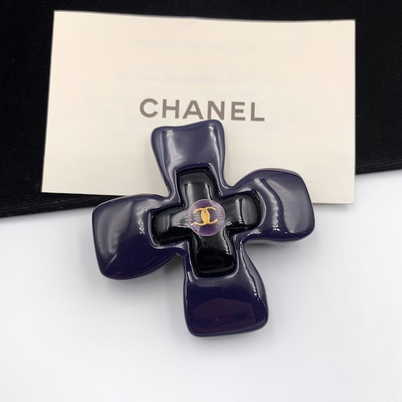 CHANEL Vintage CC Camellia Brooch