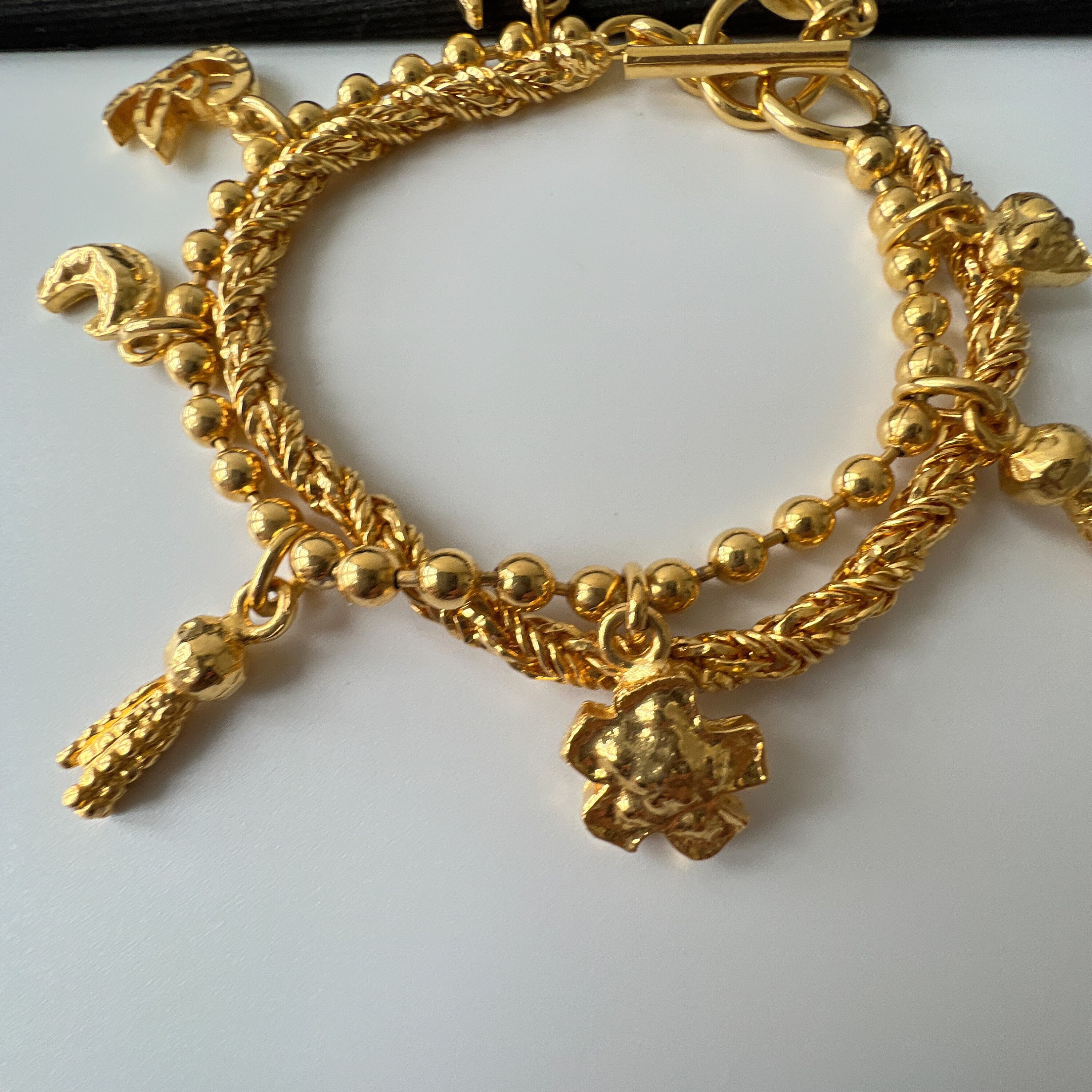 Symbols Of Faith 14K Gold-Dipped Religious Charm Bracelet | Hawthorn Mall