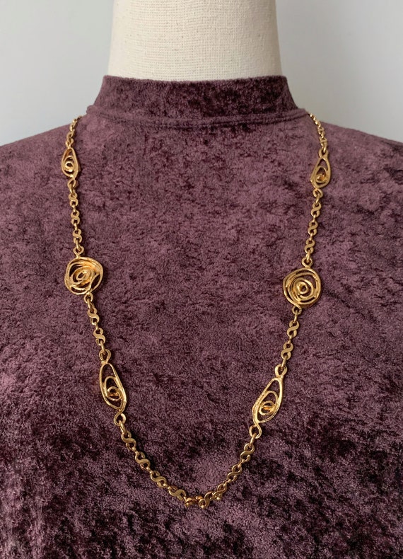 Yves Saint Laurent Vintage Gold Plated Long Neckl… - image 9