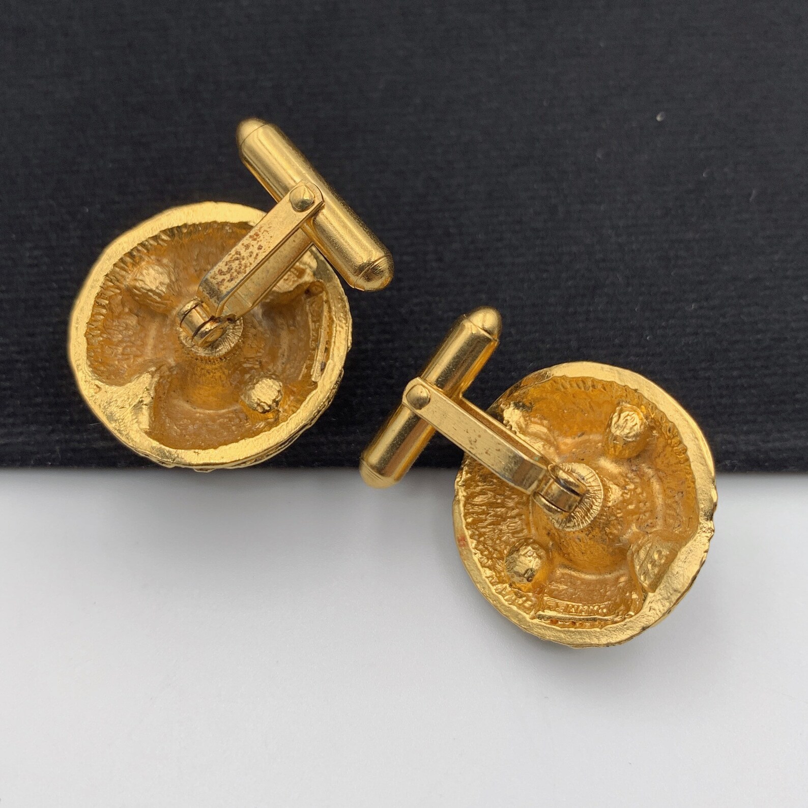 CHANEL Vintage Crystal Coin Cufflinks Etsy