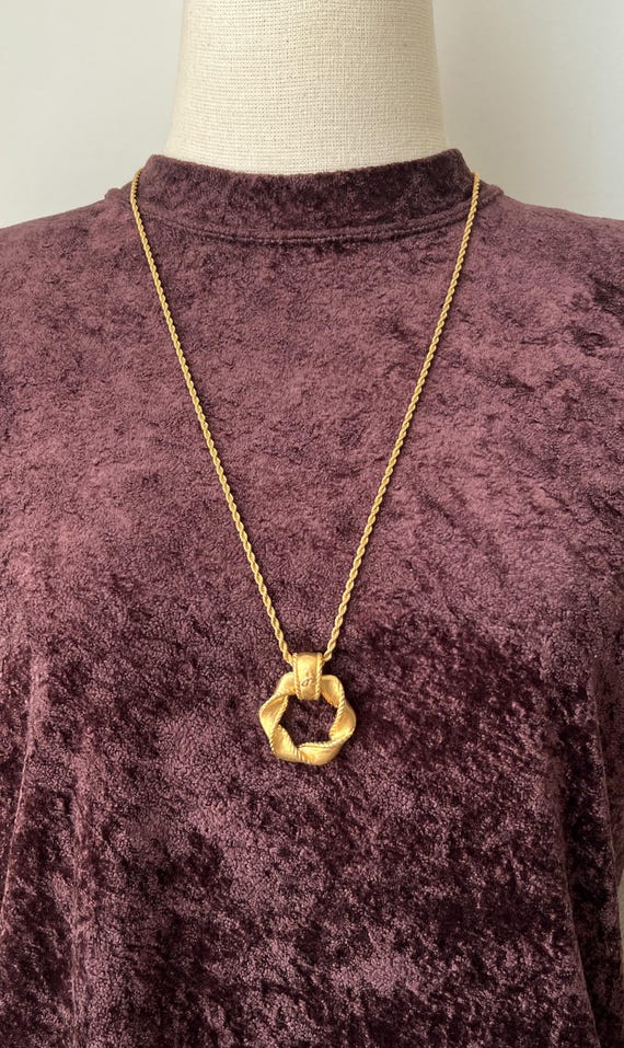 SONIA RYKIEL Vintage Gold Plated Twist Rings Pendant Necklace - Etsy