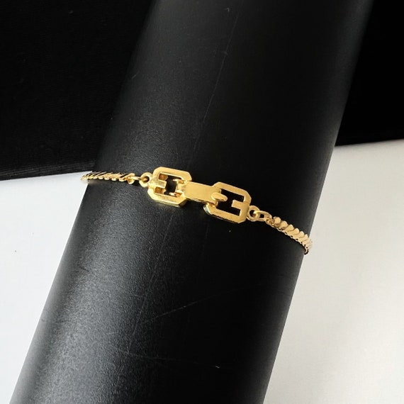 GIVENCHY Vintage Gold Plated Chain Bracelet Etsy Canada