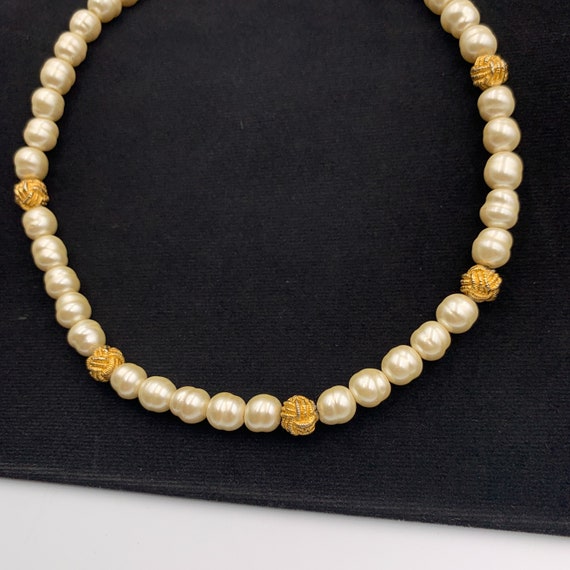 SONIA RYKIEL Vintage Faux Pearl Choker Necklace - image 2