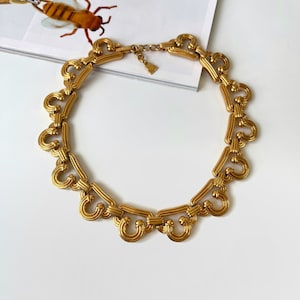 LANVIN Vintage Gold Plated Choker Necklace
