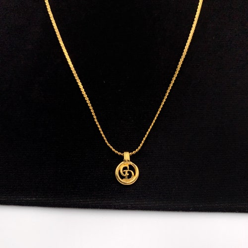 Christian Dior Vintage CD Logo Pendant Gold Tone Necklace - Etsy