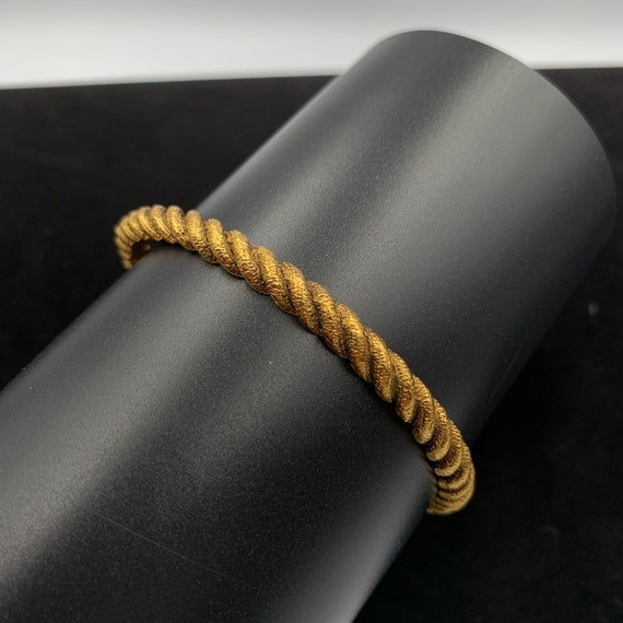 CHANEL Rope Metal Gold Tone Bangle Bracelet - image 5