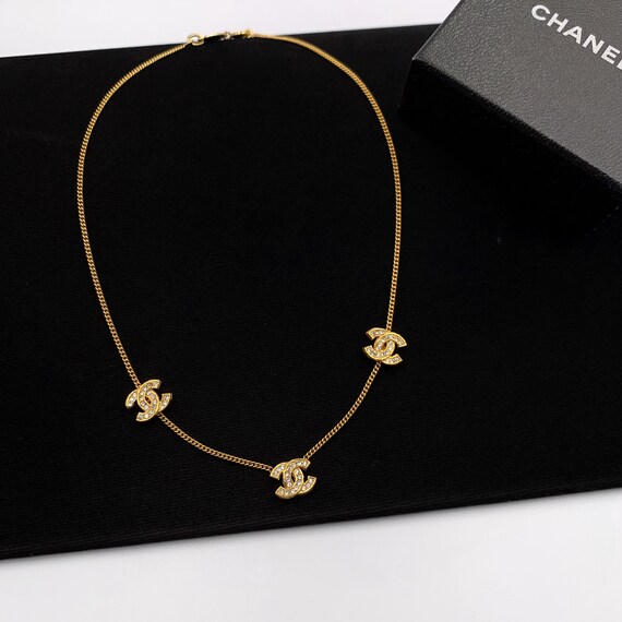 Vintage 1982 CHANEL Crystal 3 Logos 