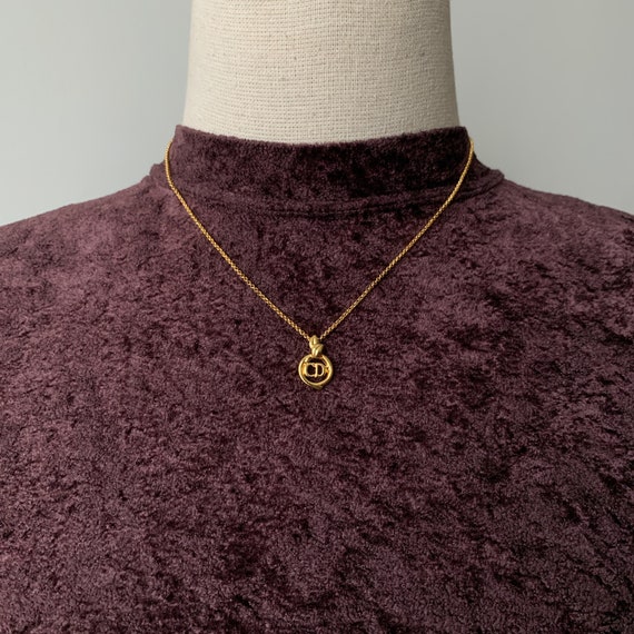 Dior Clover Detailed Gold Tone Necklace