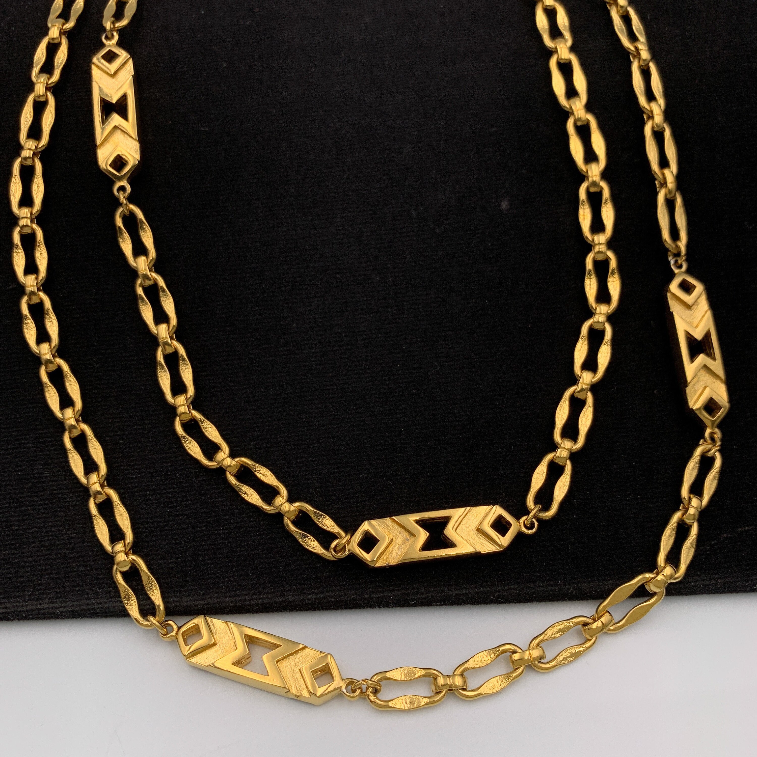 GIVENCHY Vintage Gold Plated Long Chain Necklace - Etsy
