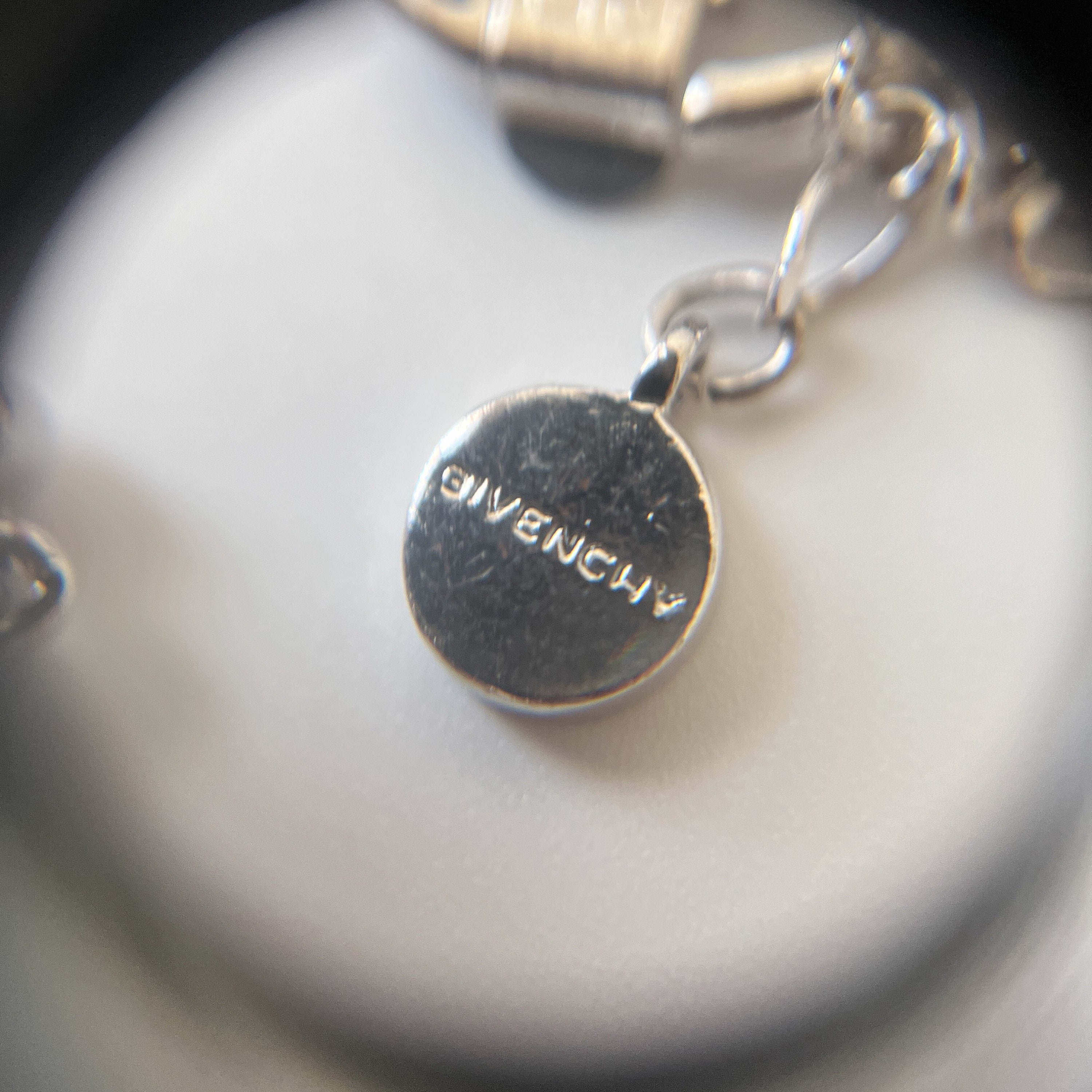 GIVENCHY ヴィンテージ クリスタル ペンダント シルバー メッキ 