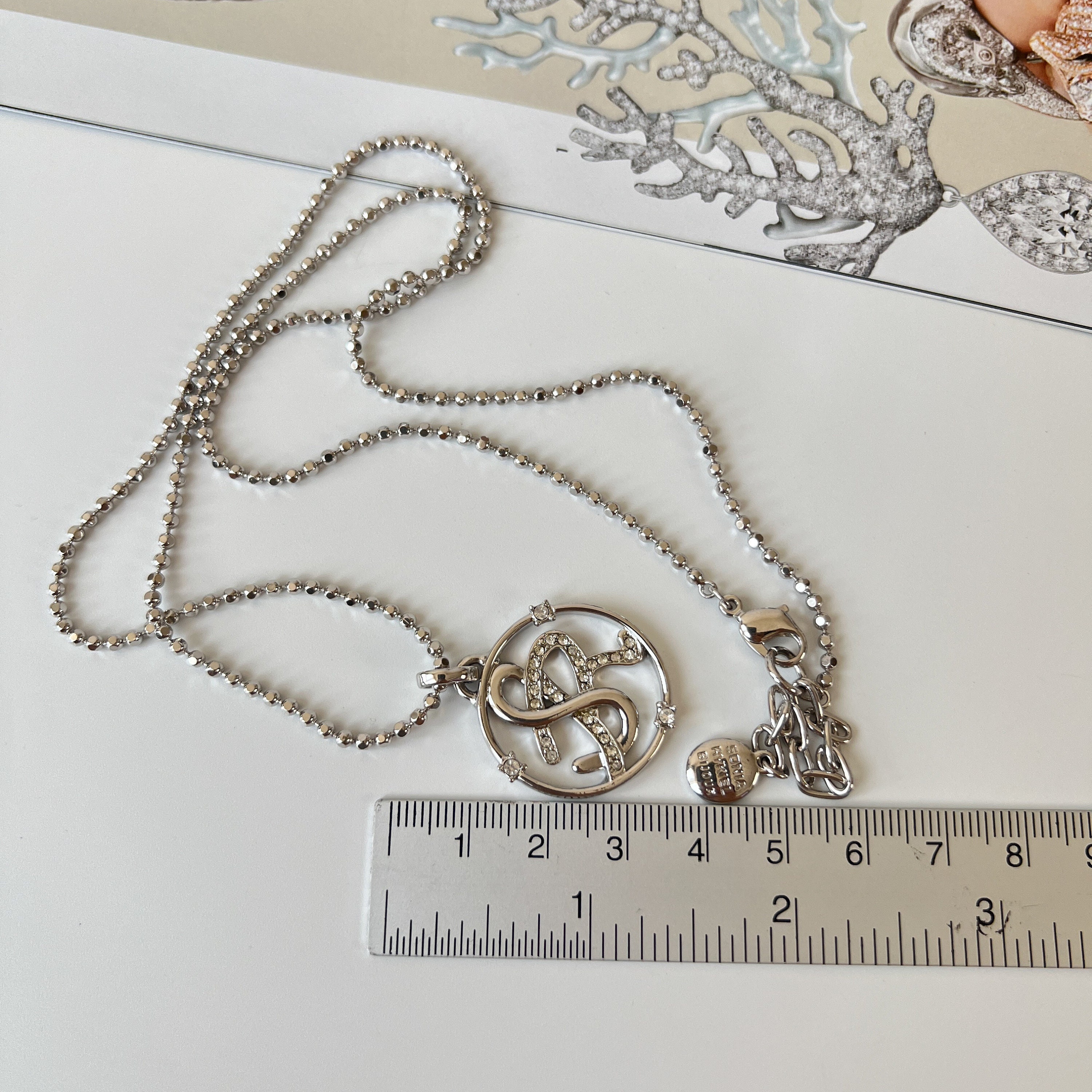 SONIA RYKIEL ネックレス ブレスレット イヤリング クリスタル SONIA RYKIEL Vintage SR Crystal Round Logo Pendant Necklace - Etsy