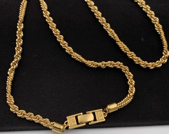 GIVENCHY ヴィンテージ ゴールド メッキ ラージ ツイスト チェーン