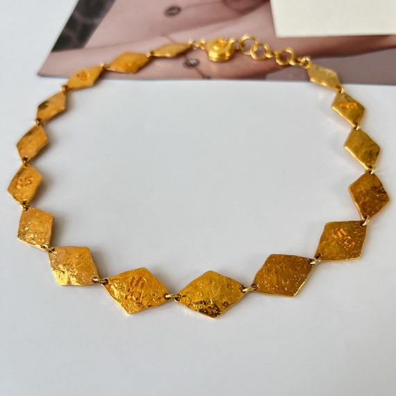 SONIA RYKIEL Vintage Gold Plated Choker Necklace - image 3