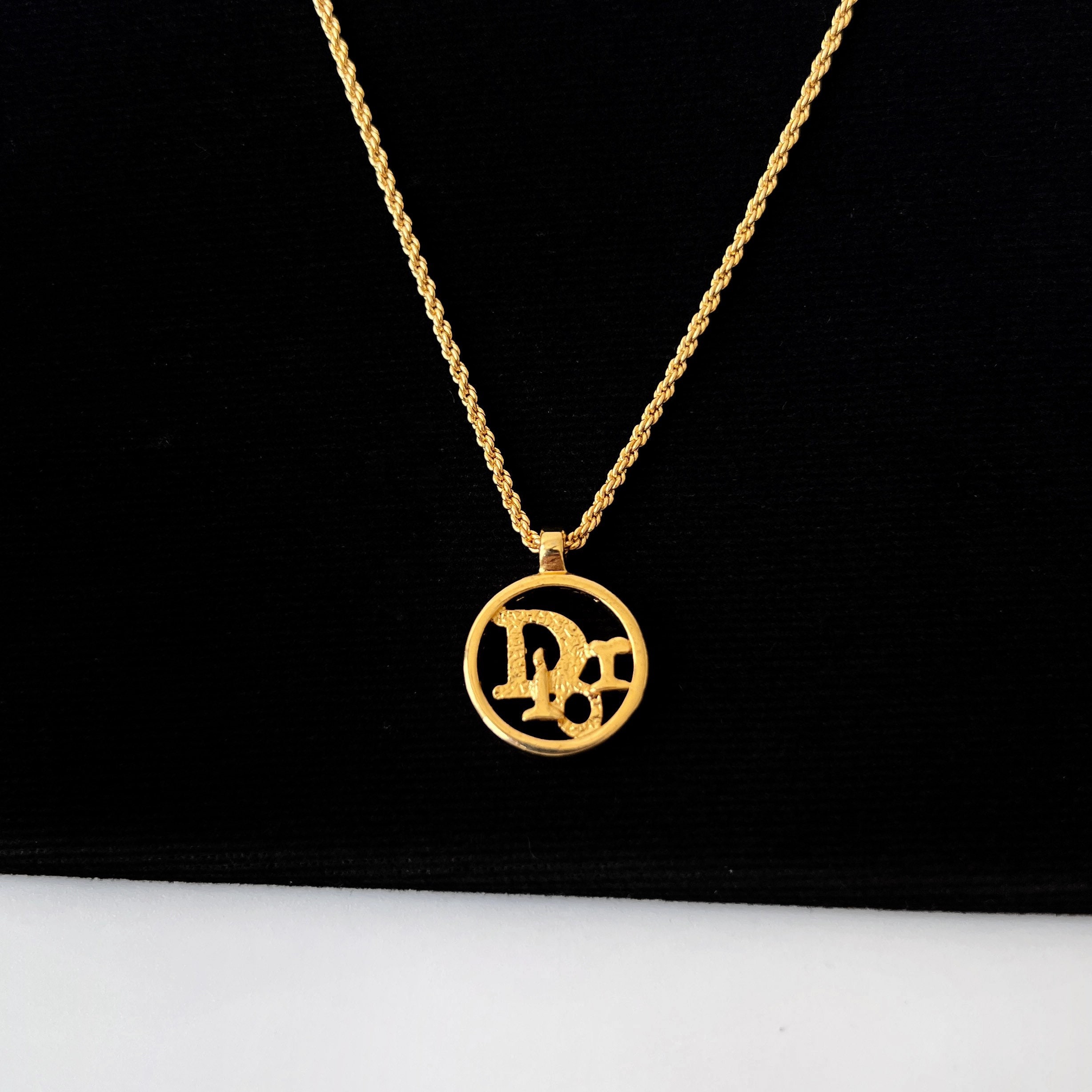 Christian Diorゴールドチェーンメダルネックレス　年代物 B クリスチャンディオール Christian Dior ネックレス Chr Dior