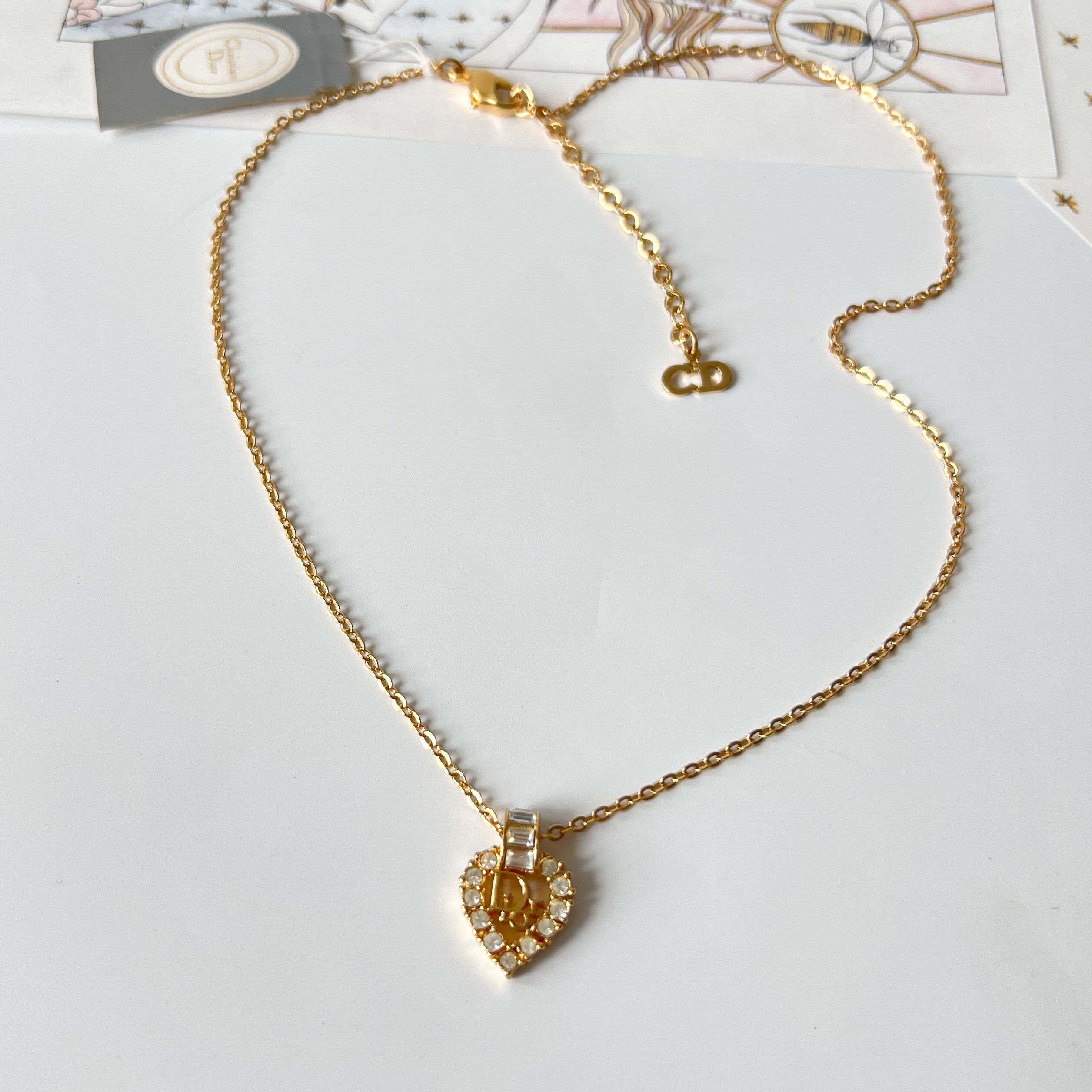 アクセサリー Dior Germany Vintage Heart Necklace Gold 24867671_55002435_600.jpg