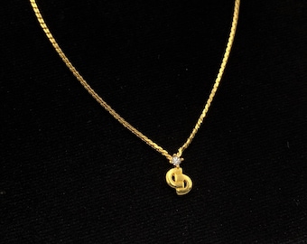 Christian Dior Vintage CD Crystal Necklace