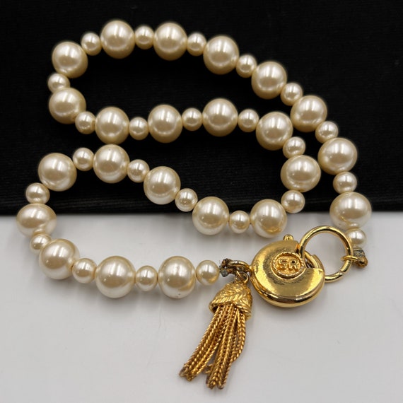 SONIA RYKIEL Vintage Faux Pearl Choker Necklace - image 4