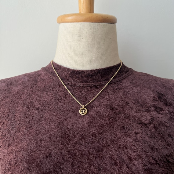 Christian Dior Vintage Gold Plated CD Logo Pendant Necklace - Etsy