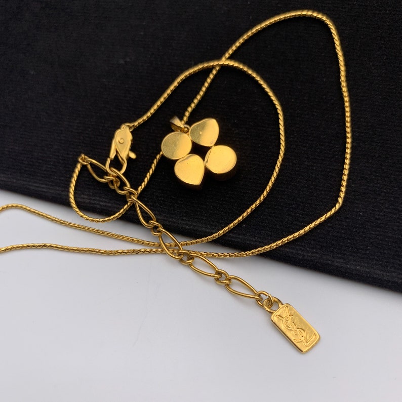 YSL Vintage Gold Plated Pendant Necklace