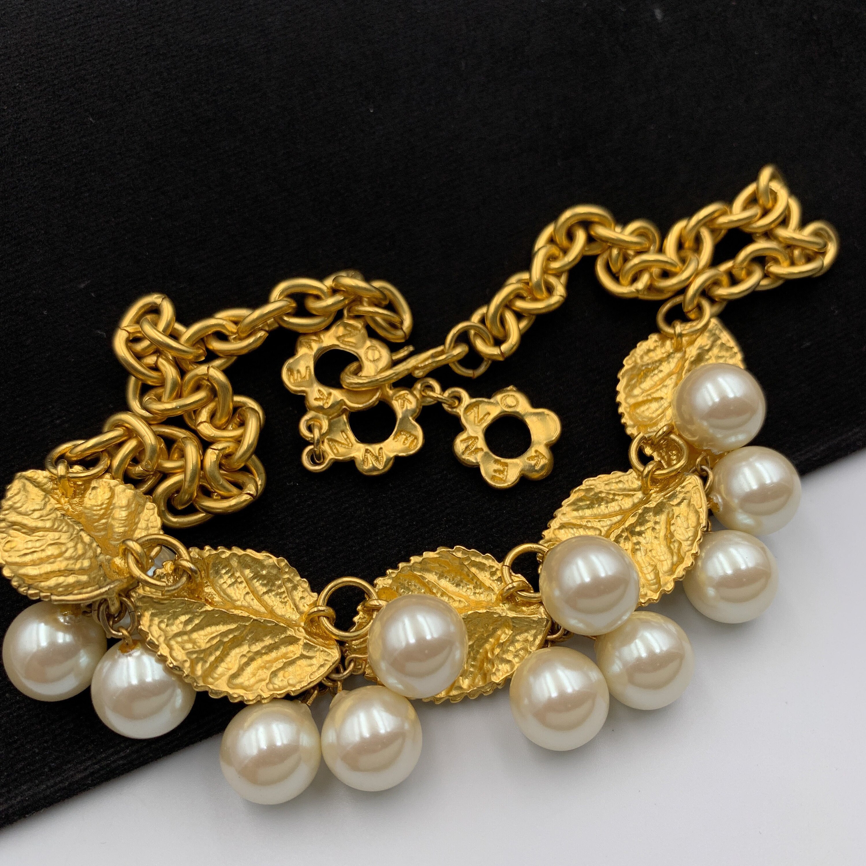 ネコポス可○KENZO ヴィンテージ フェイクパール ネックレス