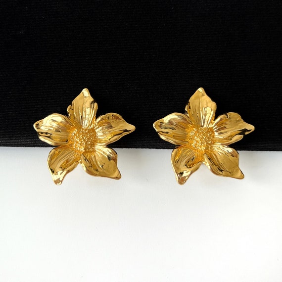 KENZO Vintage Flower Clip on Earrings - Etsy