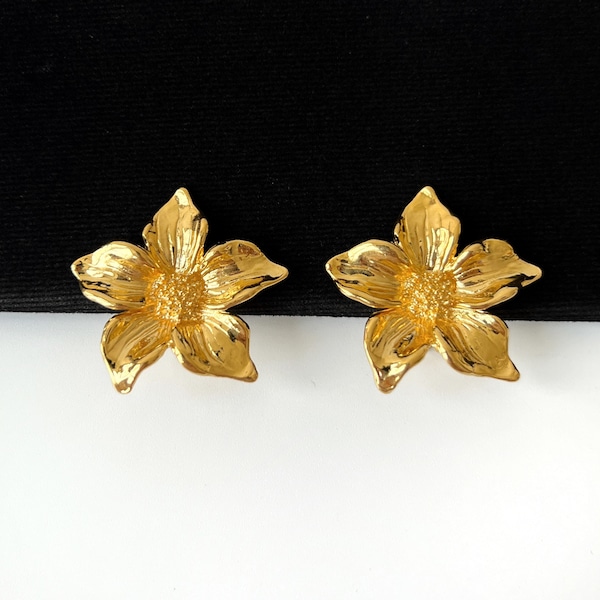 KENZO Vintage Flower Clip on Earrings