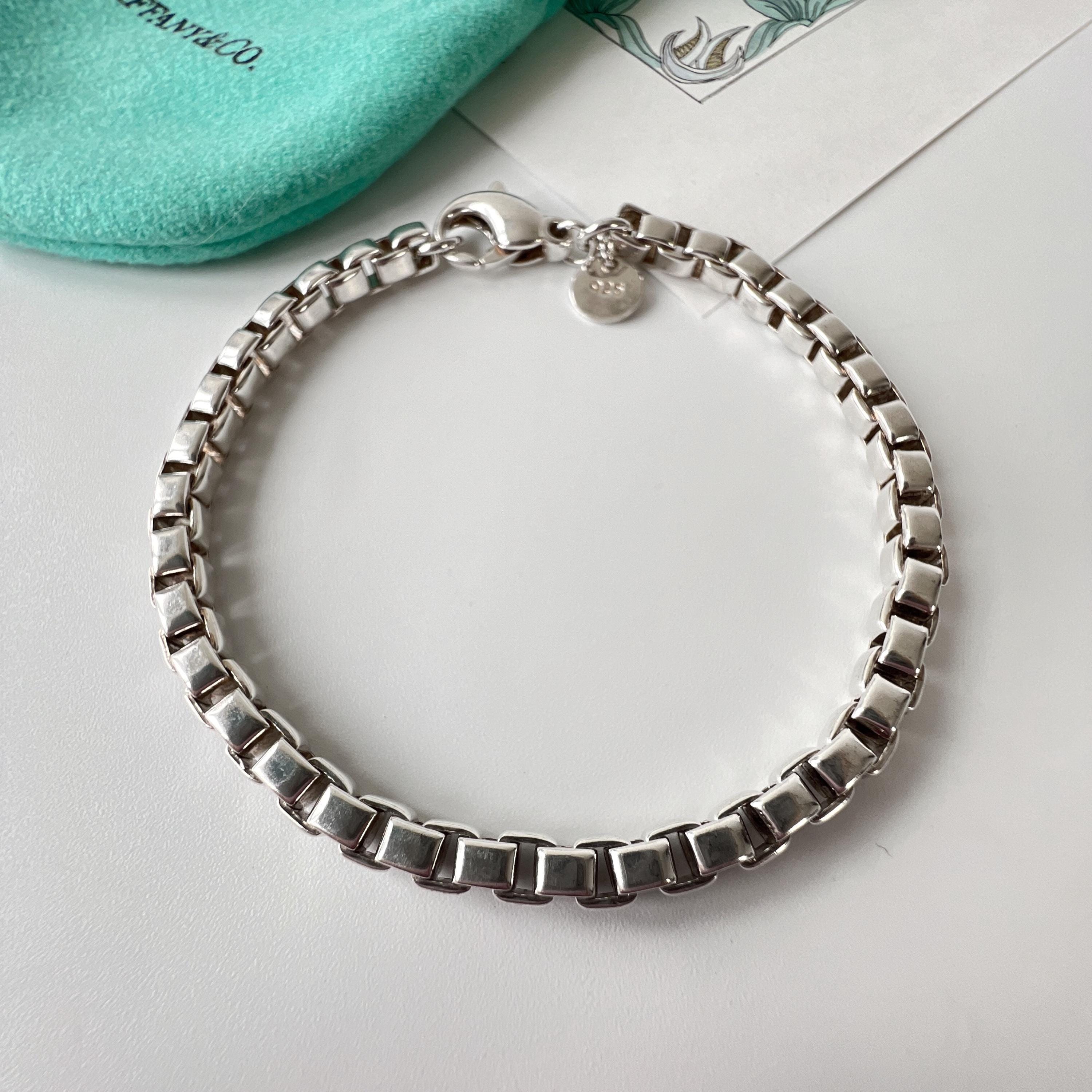 Tiffany & Co. Box Chain Bracelet in 925 Sterling Silver - Etsy