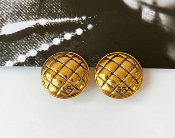 Boutons De Manchettes Vintage Sonia Rykiel Années 70 - Signés RYKIEL - Plaqué Or, émail Vert - Occasion