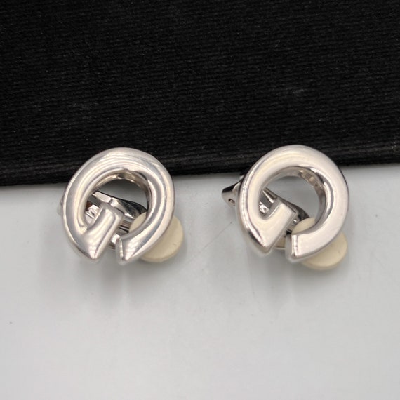 GIVENCHY Vintage Silver Plated G Logo Clip on Ear… - image 3