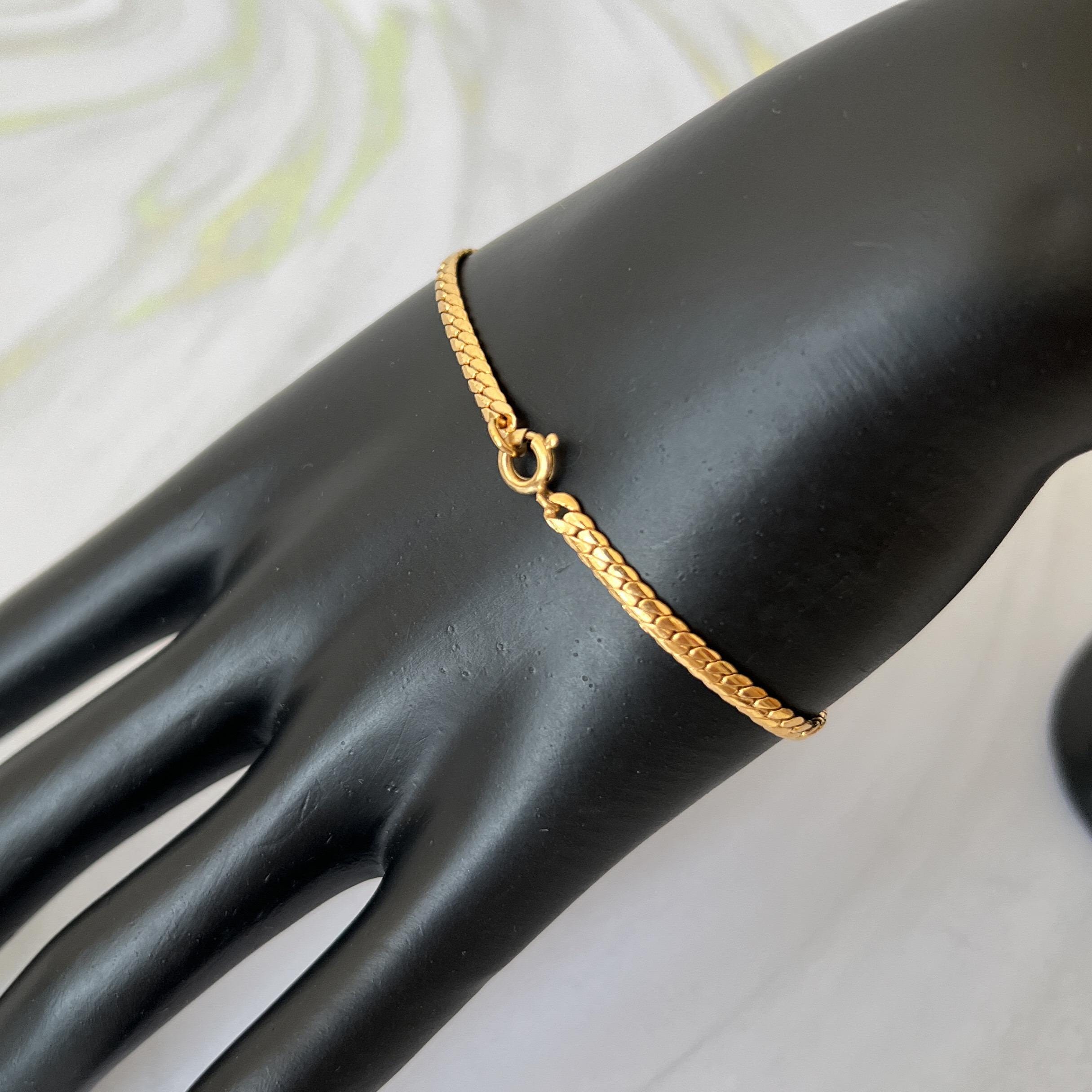 LANVIN Vintage Gold Plated Chain Bracelet - Etsy