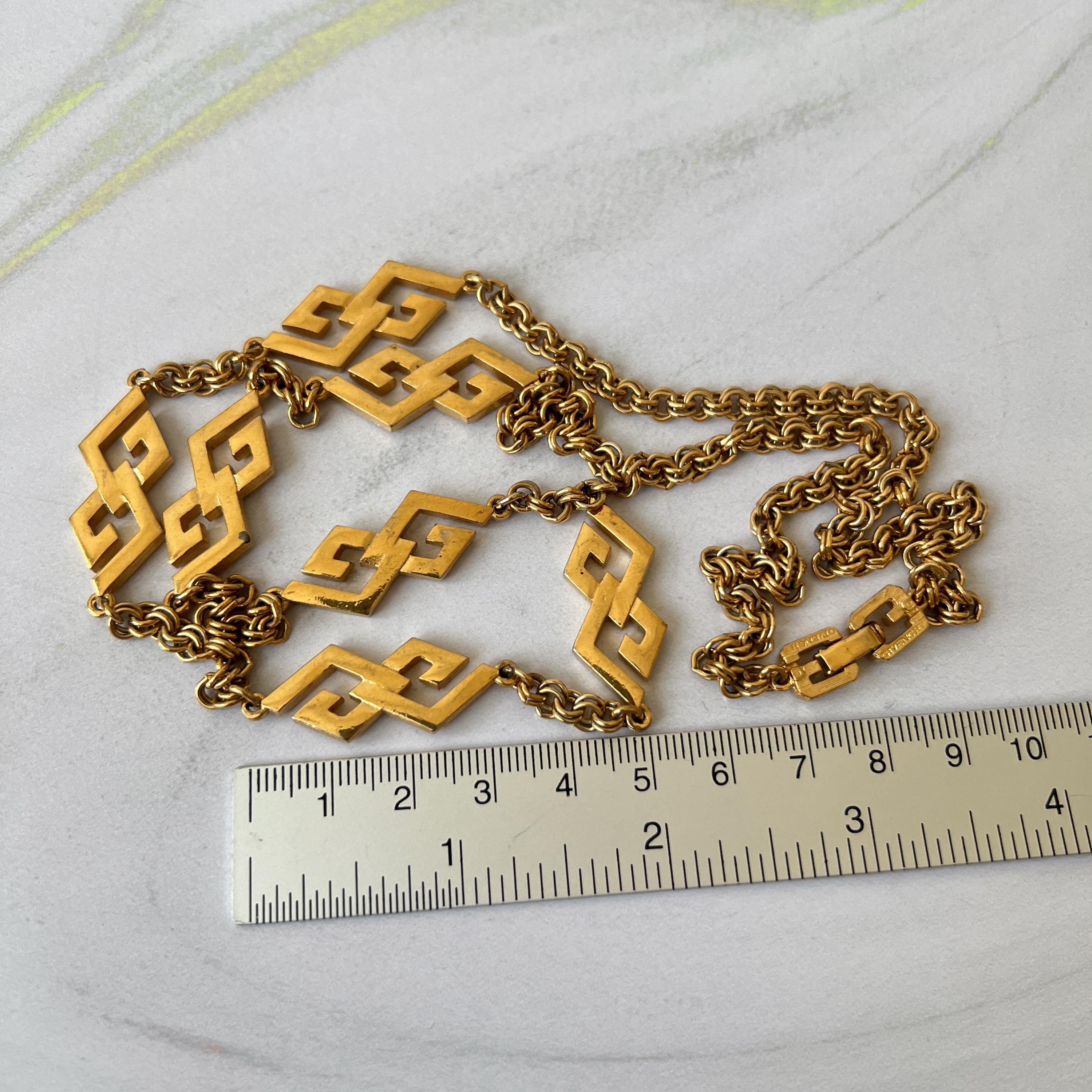 GIVENCHY Vintage Logo Chain Link Necklace - Etsy