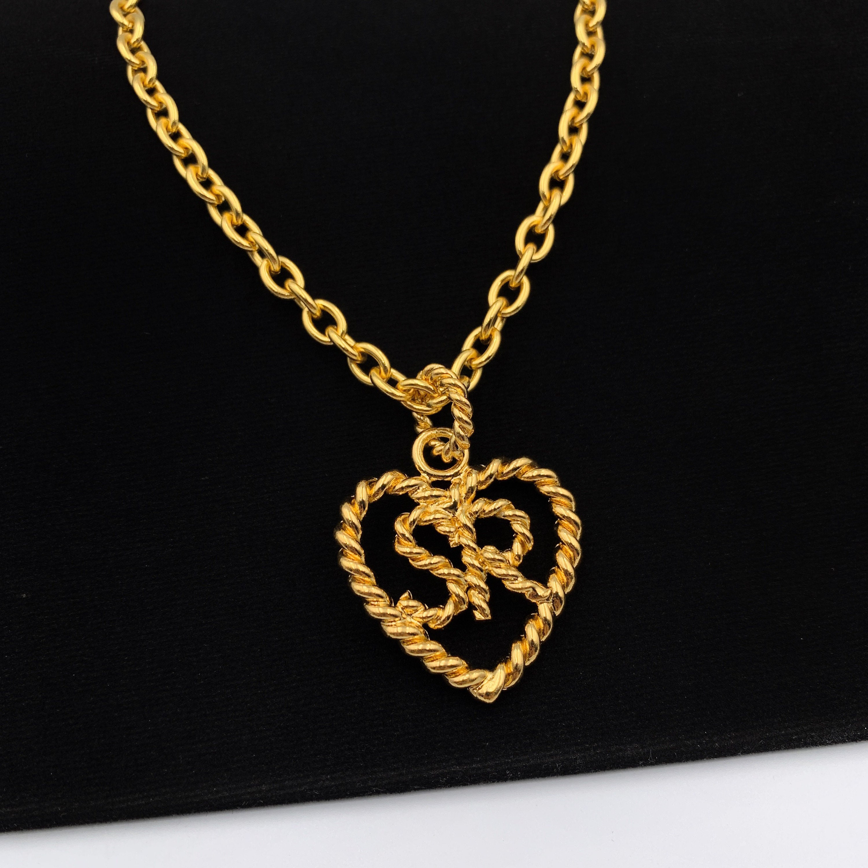 SONIA RYKIEL Vintage SR Heart Logo Pendant Necklace Etsy India
