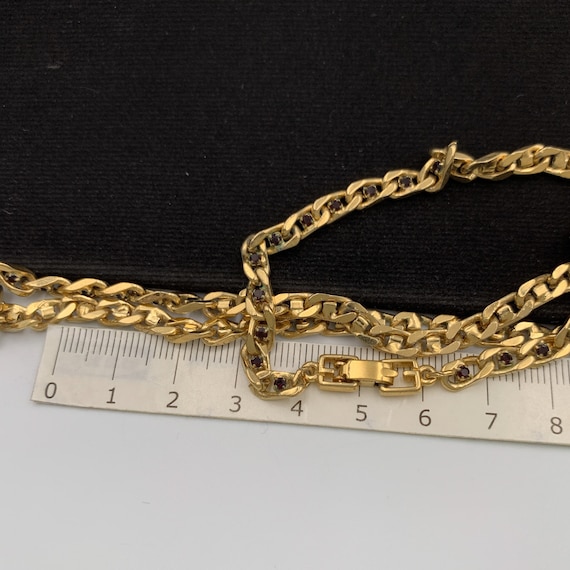 GIVENCHY Vintage Gold Plated Chain With Crystal Necklace - Etsy
