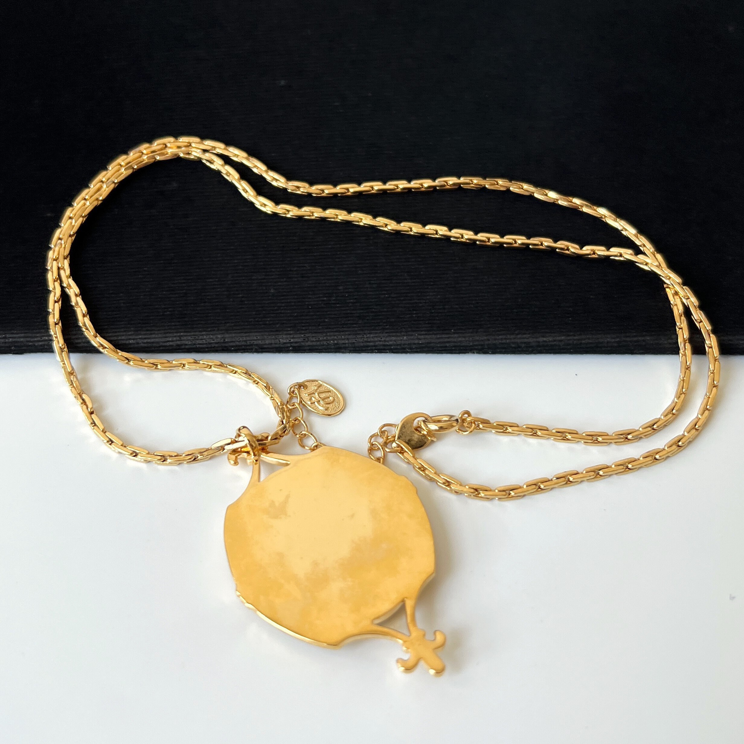 Karl Lagerfeld Vintage KL Enamel Pendant Necklace - Etsy