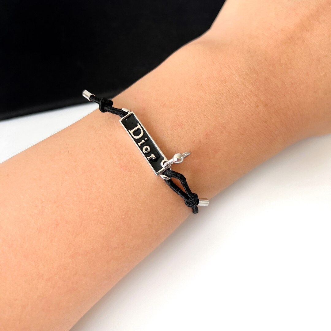 Christian Dior Vintage Logo Pendant Elastic Round Cord Bracelet - Etsy