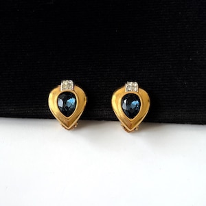 LANVIN Vintage Gold Plated Crystal Earrings