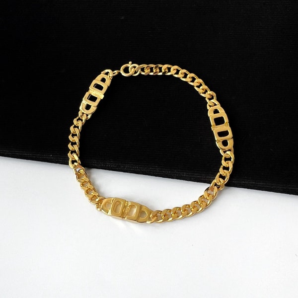 Christian Dior Vintage CD Chain Link Bracelet