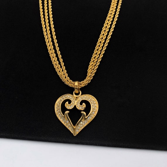 VALENTINO GARAVANI Vintage Heart Crystal Necklace