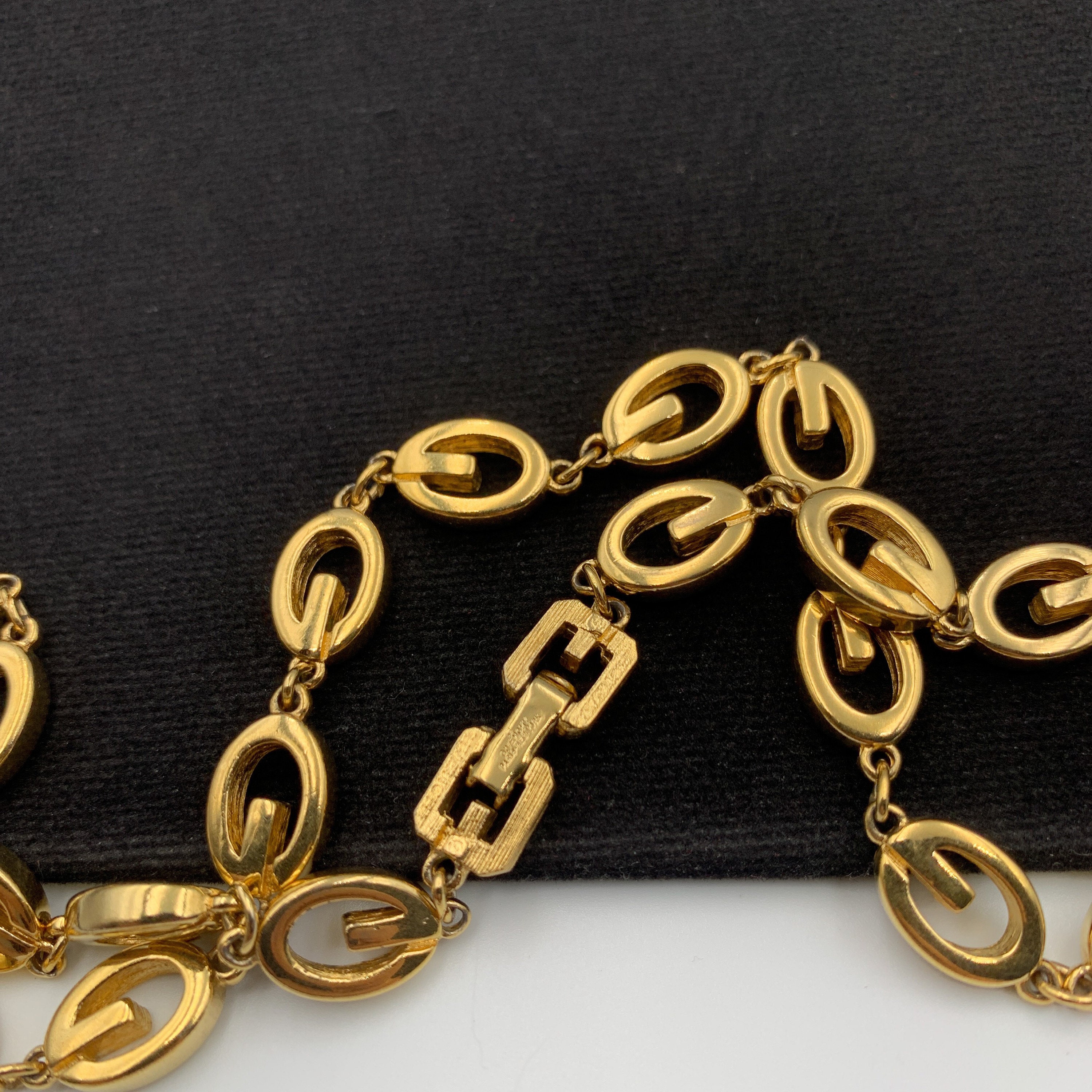 GIVENCHY Vintage G link logo gold Chocker Necklace | Etsy
