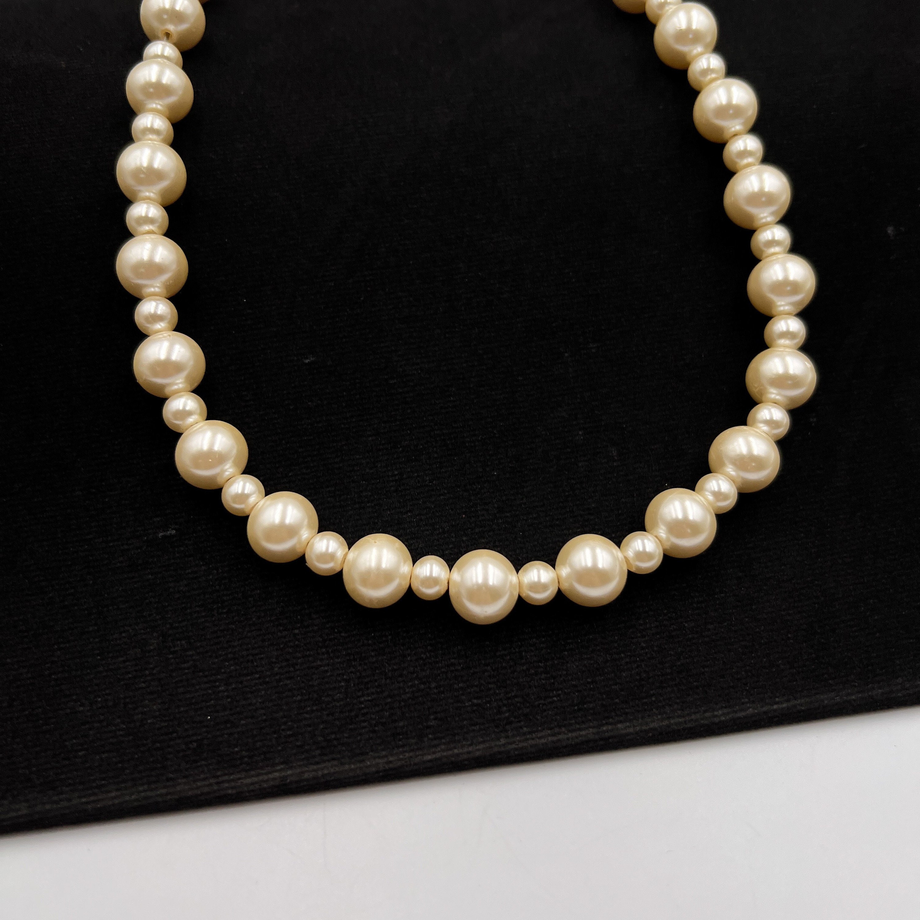 SONIA RYKIEL Vintage Faux Pearl Choker Necklace 