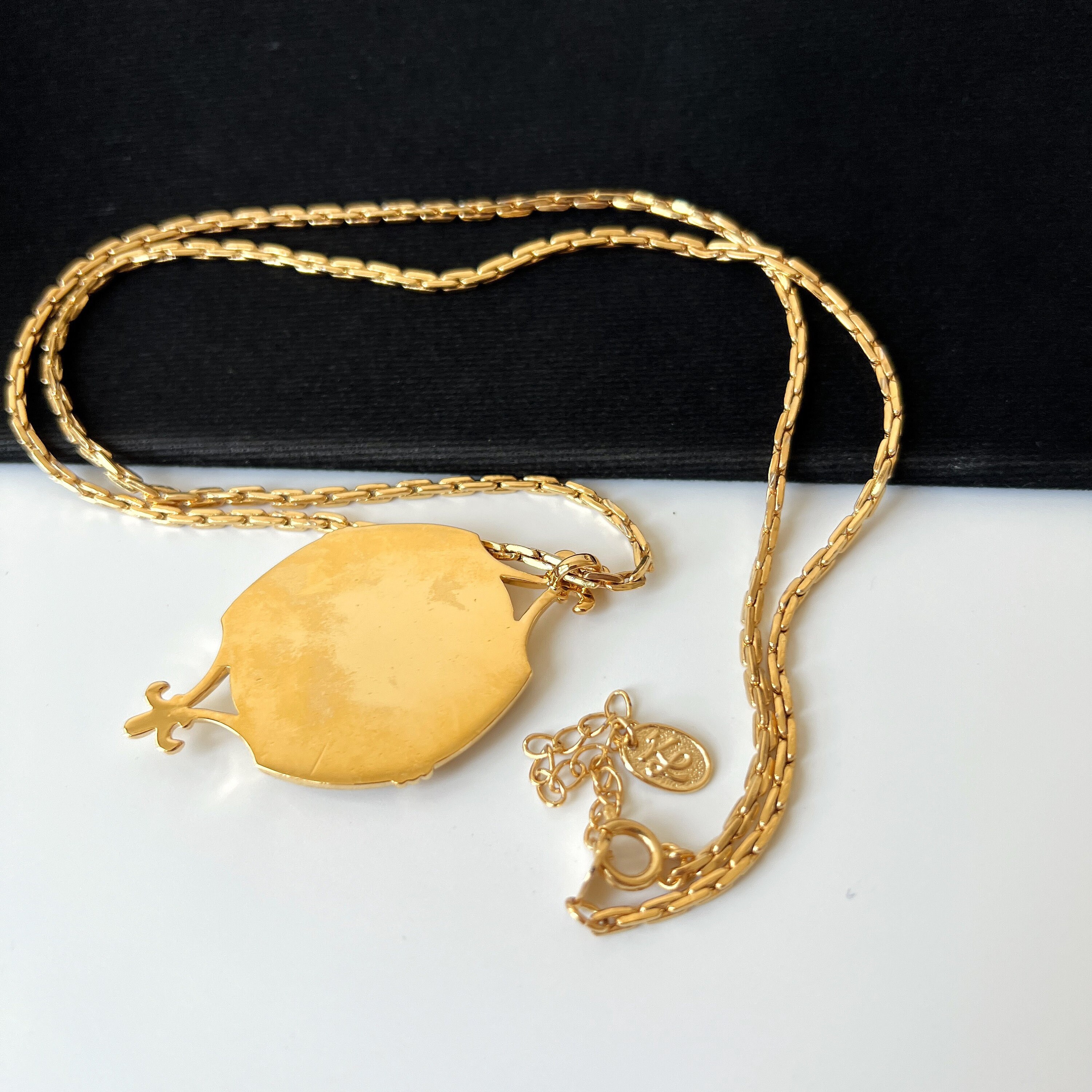 Karl Lagerfeld Vintage KL Enamel Pendant Necklace - Etsy