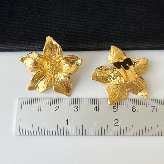 KENZO Vintage Flower Clip on Earrings - Etsy