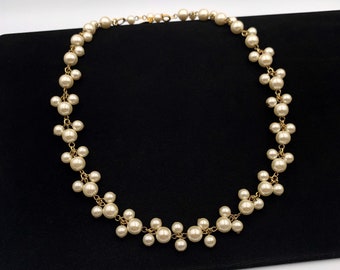 KENZO Vintage Faux Pearl Rose Pendant Choker Necklace - Etsy