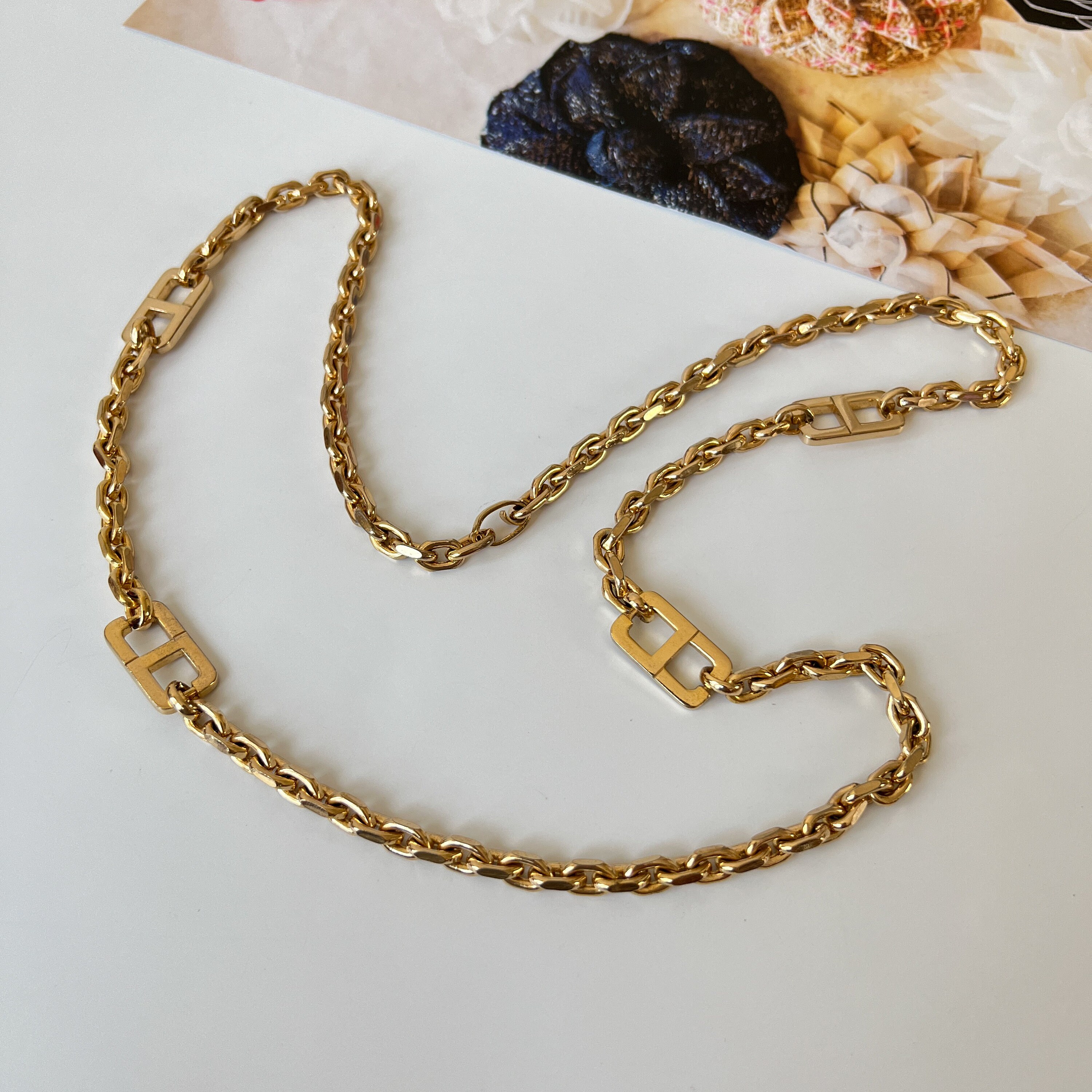 Christian Dior Vintage CD Chain Link Necklace - Etsy