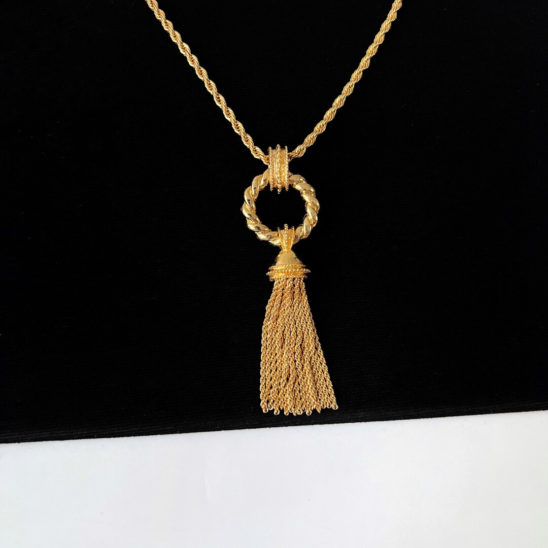 SONIA RYKIEL Vintage Chain Tussle Pendant Necklace - Etsy