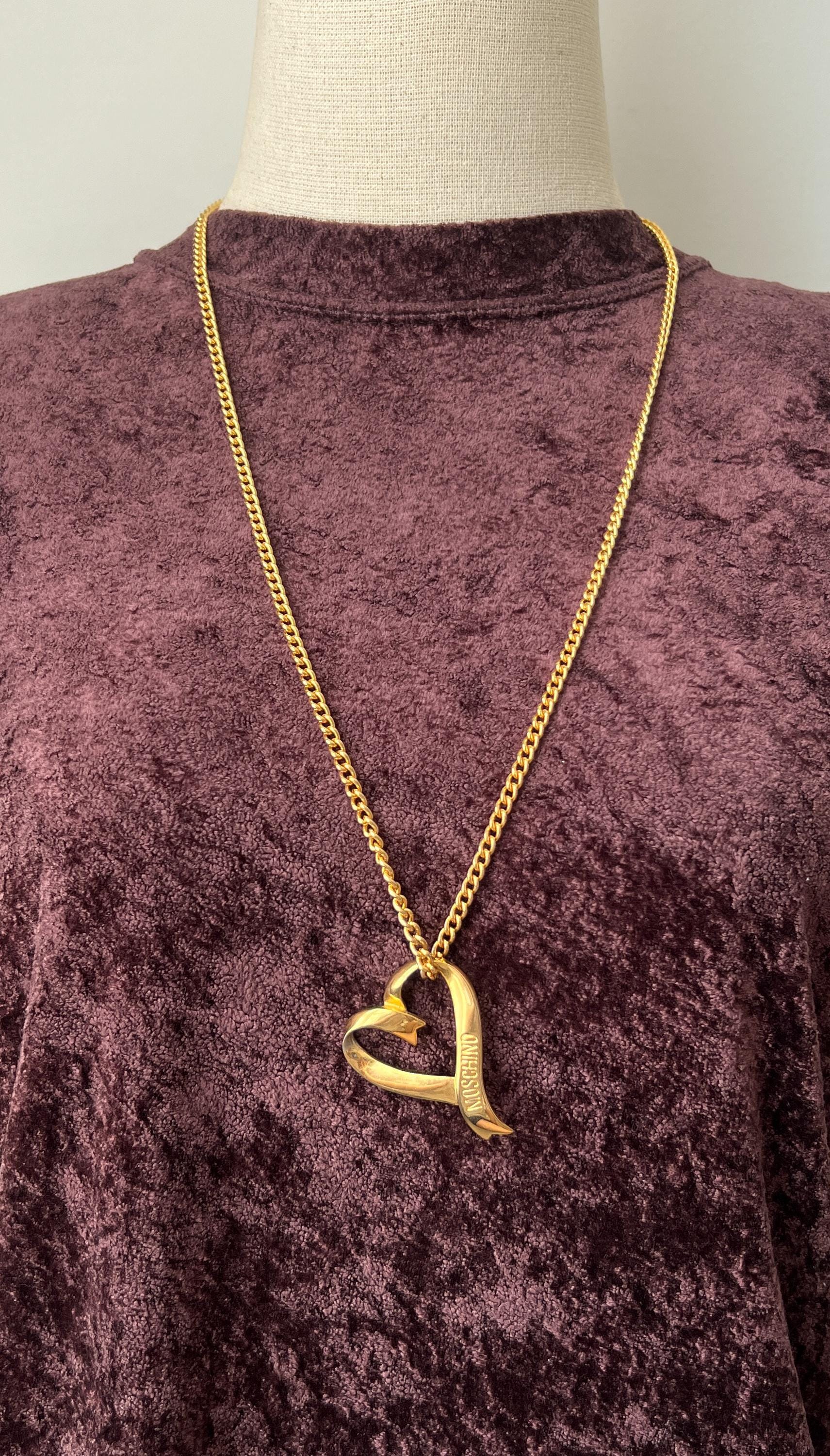 MOSCHINO Vintage Heart Pendant Necklace - Etsy