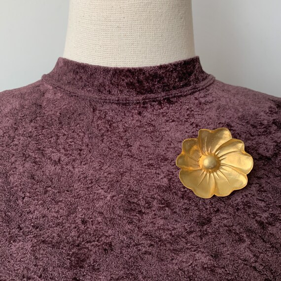 KENZO Vintage Flower Gold Plated Brooch - Etsy