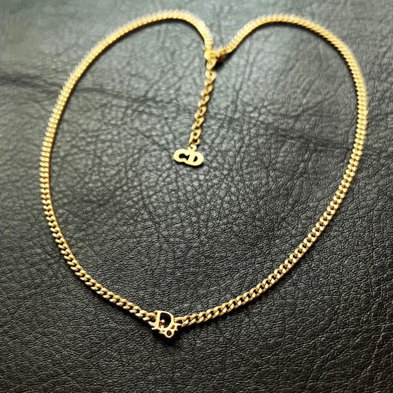 VINTAGE CHRISTIAN DIOR NECKLACE CHAIN NECKLACE GOLD CHOKER