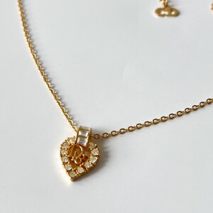 Christian Dior Vintage Dior Heart Gold Plated With Crystal